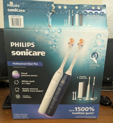 PHILLIPS SONICARE PROFESSIONAL CLEAN PLUS RECHARGEABLE TOOTHBRUSH SET *SEE DESCR