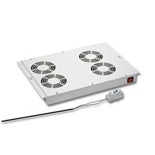 Dachlüftereinschub für Netzwerkschrank Standverteiler 4-fach lichtgrau RAL7035