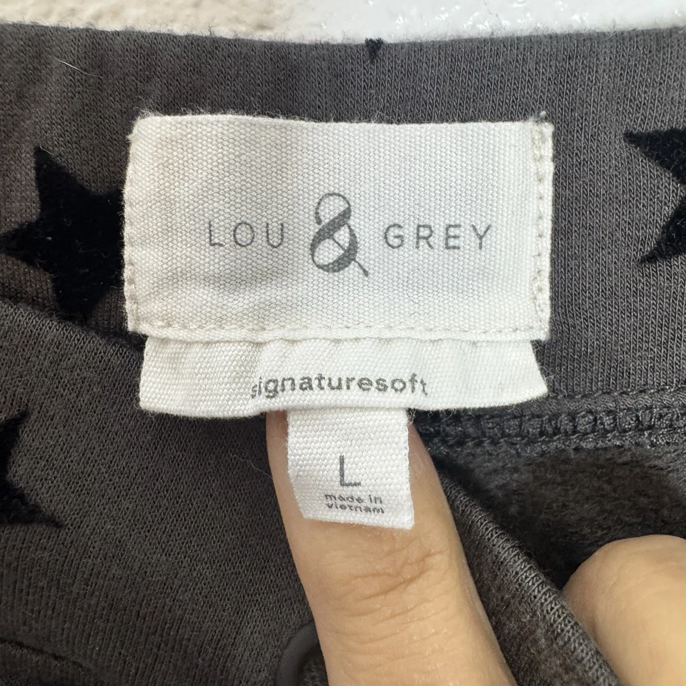 Lou & Grey Signaturesoft Star Cremallera Sudadera Joggers Set Gris Negro Estrellas L Foto 4 de 4