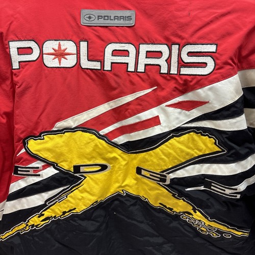 Abrigo Chaqueta Vintage Polaris Edge X Moto de Nieve HOMBRE Rojo Amarillo Aislado Grande - Imagen 2 de 13
