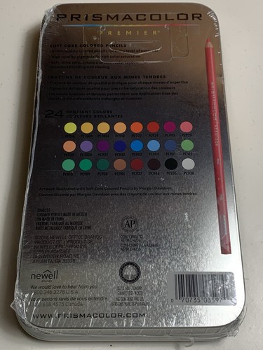 👀Video 24 PRISMACOLOR Premier Colored Pencils Set NEW in Sealed Tin Box - Bild 3 von 5