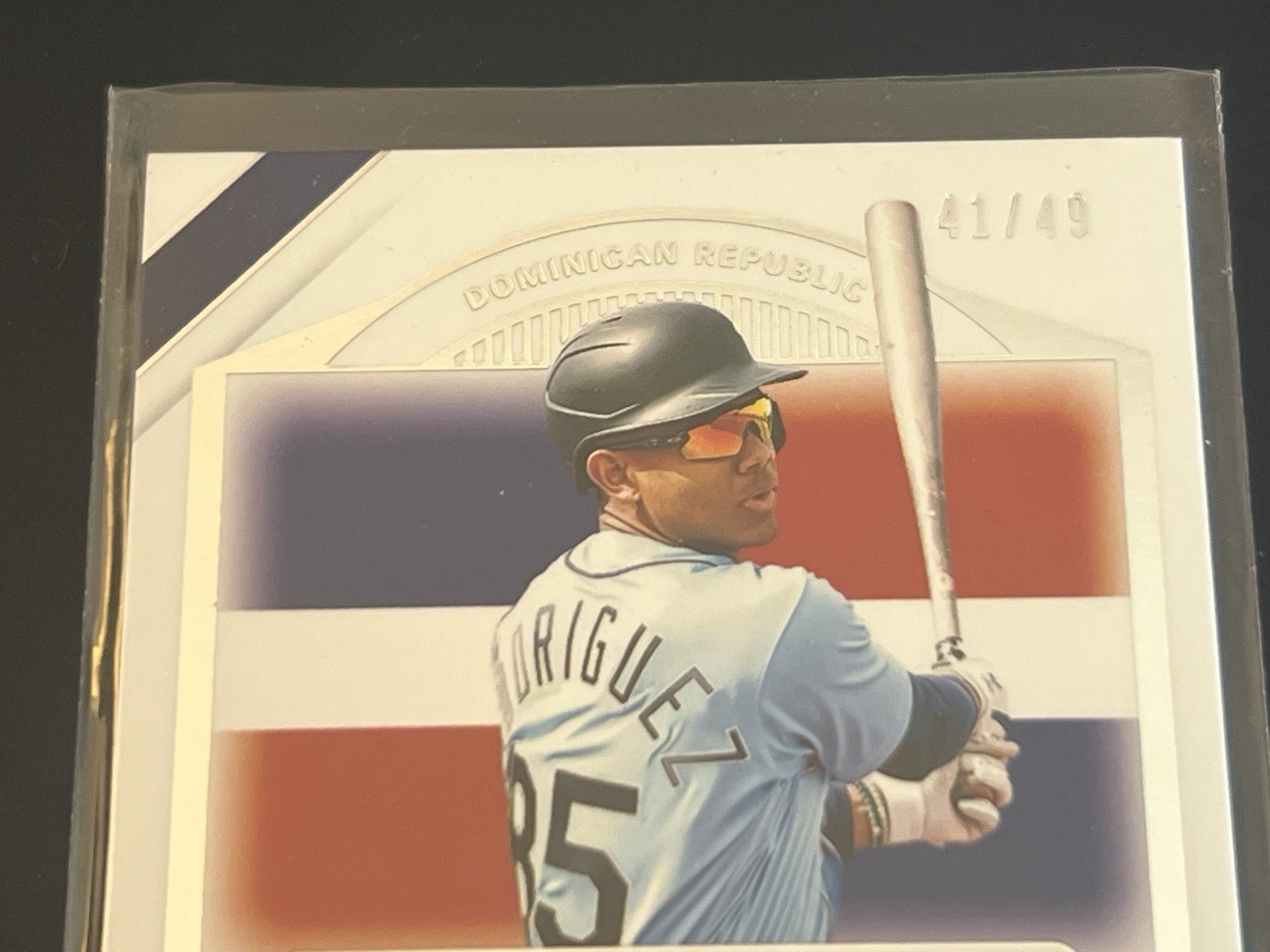 2021 Julio Rodriguez Panini National Treasures Baseball Auto Card #d /49 Seattle view 3