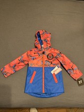 Marvel Size 3T Spiderman Rain Coat Long Sleeve Soft Jacket Hood hang