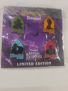 Disney DLR 2012 Annual Passholder LE 500 pin set of 4 villains Hades Evil Queen