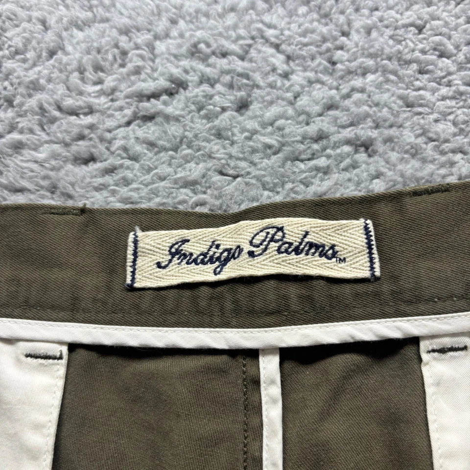 Pantalones chinos Indigo Palms para hombre 40x30 verde algodón relajado cónico Foto 3 de 4