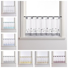 Scheibengardinen Landhaus Bestickt Bistrogardinen mit Schlaufen Küche Kurzstore