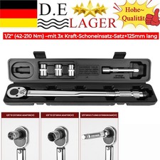 1/2" 28-210 Nm Drehmomentschlüssel 3 Stecknüsse 17 19 21 Verlängerung Automotive