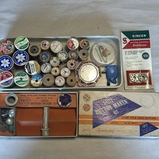 Vin Lot Sewing Thread Wooden Spools Coats Trusew Star Ivory Lily Dritz Button