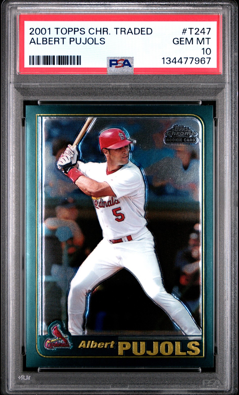 2001 TOPPS CHROME TRADED #T247 ALBERT PUJOLS ROOKIE RC PSA 10
