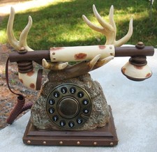 VTG Cabin Buck Deer Antler Novelty LandLine Telephone by Collections Etc. China