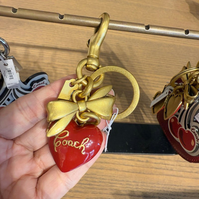 Coach CZ276 Bow Heart Locket Bag Charm In Red | eBay