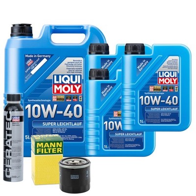 Motoröl 10W40 LIQUI MOLY Super Leichtlauf 8L +MANN Ölfilter +Cera Tec