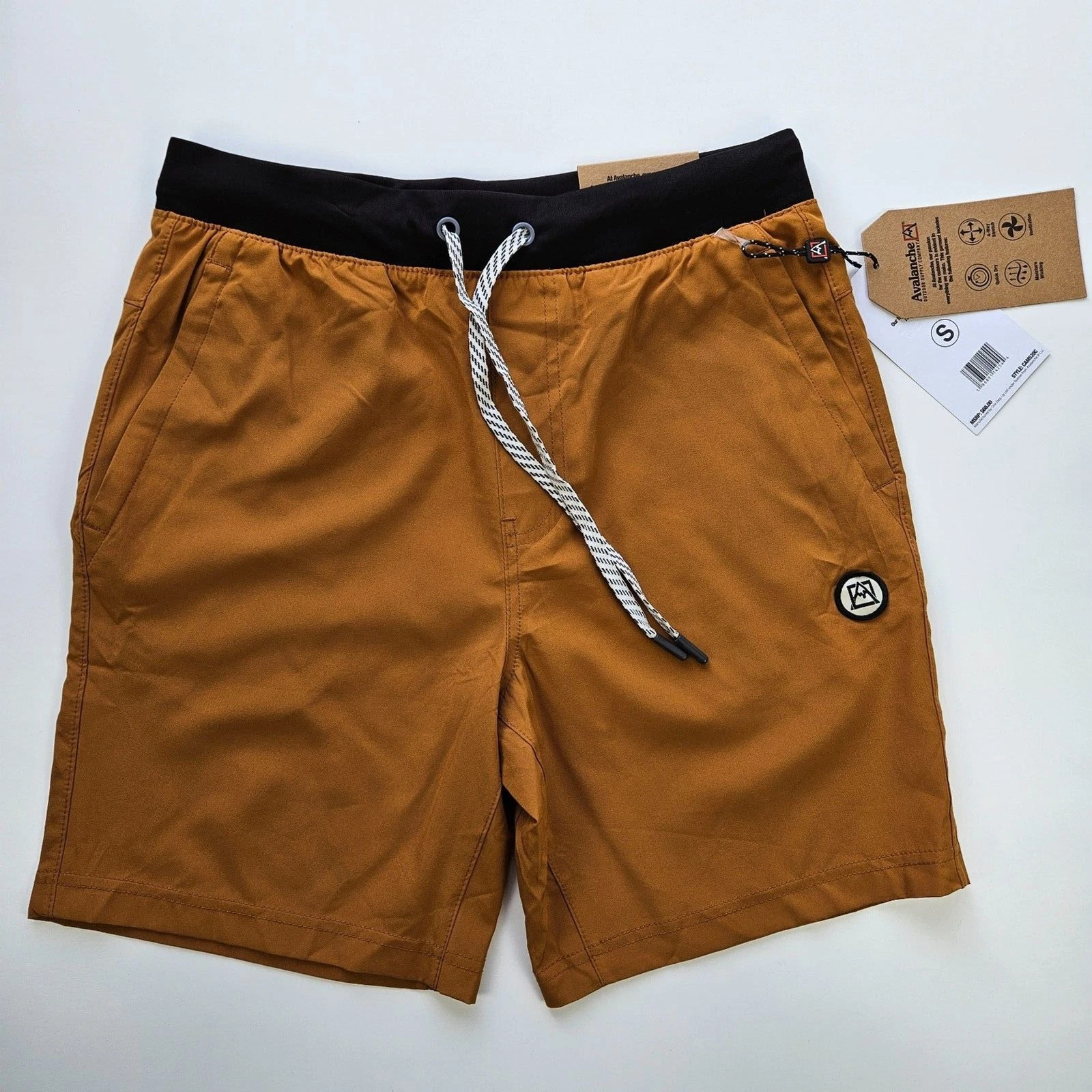 Avalanche Outdoor NWT Men's Camel Brown Black Everyday Short Small