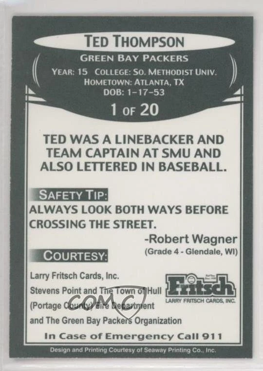 2007 Green Bay Packers Police Ted Thompson #1 - Image 2 of 2