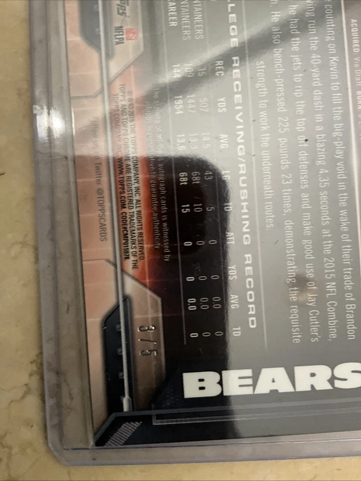 2015 Topps Chrome - Rookies Kevin White #125 Red Refractor/5 recién sacado Foto 4 de 4