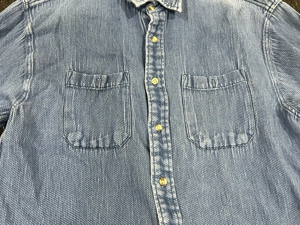 High Sierra Denim Shirt Mens M Blue Button Up Long Sleeve Pockets - Image 4 of 4