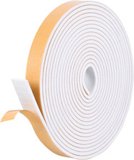Self Adhesive Foam Tape Weatherstrip 1/2in x 1/8in x 26Ft High Density Foam I...