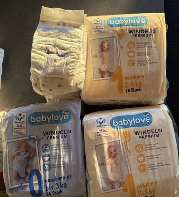 Windeln Paket Newborn Gr.0/1 + Stilleinlagen | babylove dm + Beauty Baby + NUKm