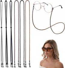 6 PCS Leather Glasses Holder Strap Fashion Glasses Lanyard Soft Eyeglass String