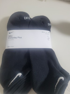 NIKE EVERYDAY COTTON CUSHIONED socks LOW MENS BLACK SX7672-010 XL  12-15