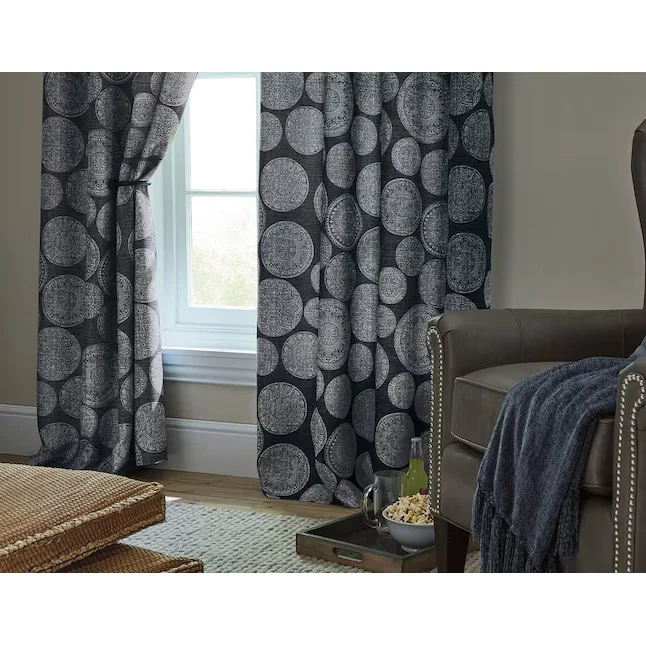 Juego de 2 paneles de cortina Marina 2pk Allen + Roth 50x84 habitación índigo apagón ~NUEVO Foto 3 de 4