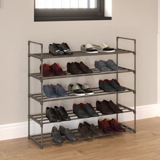 Durable Shoe Rack w/5 Shelves Holds 30 Pairs Shoe Organizer for Closet Entryway