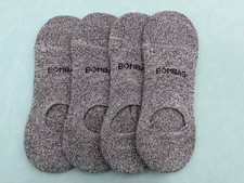 4 Pairs Bombas Women's Marl Cushioned No Shows Socks Size Medium 8-10.5 Grey