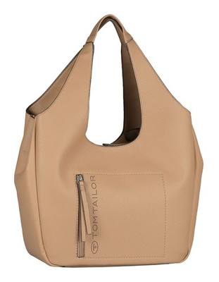 TOM TAILOR Analisa Zip Shopper L Shopper Tasche Camel hellbraun Neu