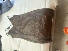 Fashion Nova Ultimate Girl Faux Leather Mini Dress in Chocolate