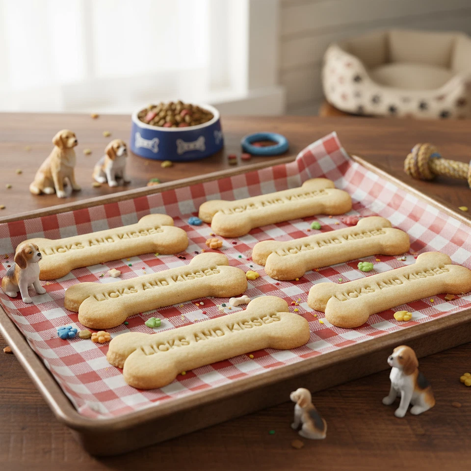 Cortador de galletas LICKS AND KISSES hueso de perro - golosinas para mascotas pata perro panadería adopción Foto 2 de 3