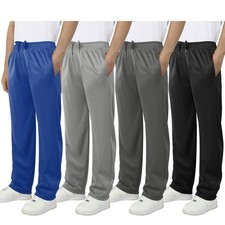 4 Pack Boys Fleece Athletic Sweatpants Active Jogger Pants Running Jogging Pa...