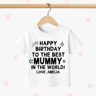 LOVE U LOTS GIFTS Mummy Birthday Kids T-shirt, Personalized Happy Birthday T-shirt, Son Daughter