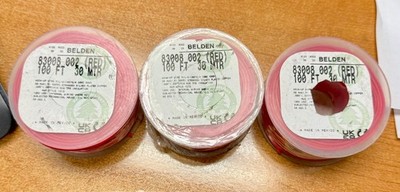 30 meters, 100FT Silver plated copper hookup wire 83008.002100 Belden 20AWG RED