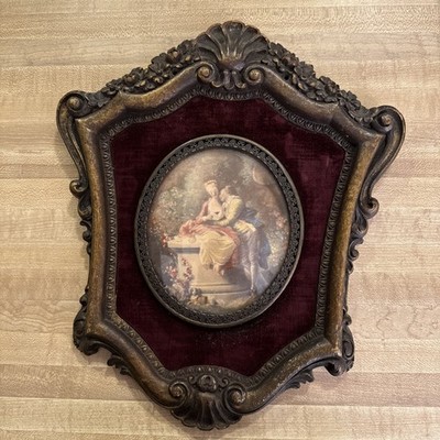 Vintage Framed Print La Declaration d Amour by Jean Honore Fragonard Cameo Creat