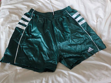 NWT 90s Adidas Satin Hunter Forest Green Nylon Men's large Soccer Shorts