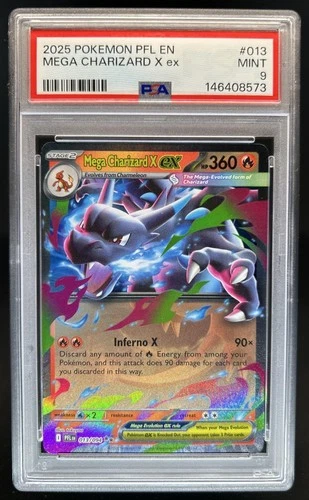2025 Pokemon Phantasmal Flames Mega Charizard X ex Double Rare #013/094 PSA 9