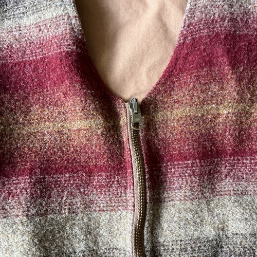 EDDIE BAUER Vintage Wool Canvas Reversible Vest Leather Trim Men's Large L 80s - Picture 5 of 14