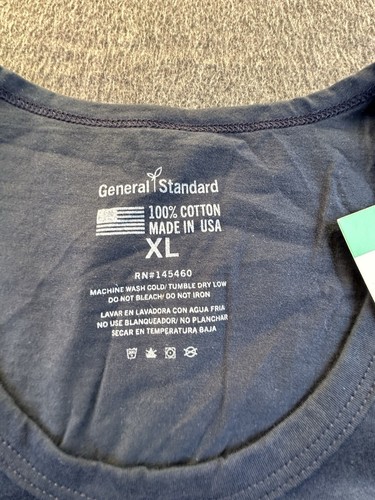 General Standard Shirt Women X-Large Navy American Flag Short Sleeve Tee USA New - Picture 7 of 11