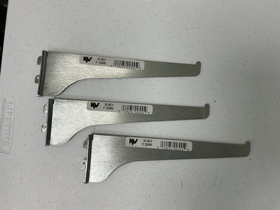 Knape & Vogt Mfg Co 8  Anochrome Finish Shelf Brackets - Set of 3