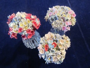 Vintage Forget Me Not Flower Lot Collection Pastels 3 Doll Size Bouquets H5477