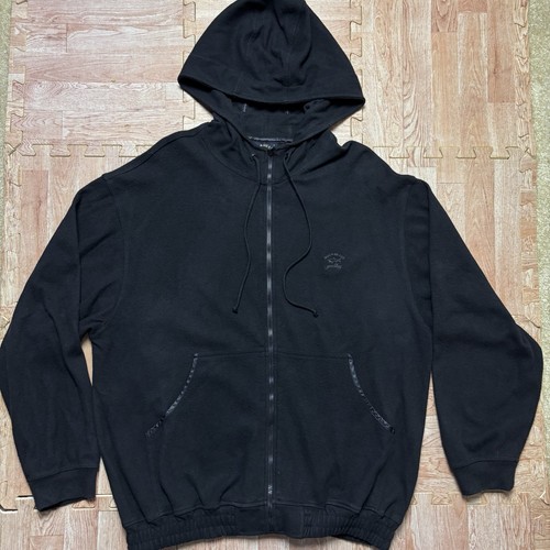 PAUL & SHARK YACHTING Hoodie Black Men’s Medium Fleece Full Zip Made In Italy - Picture 3 of 12