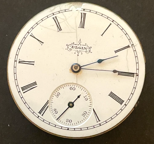 Antique 1897 Elgin Grade 117 Pocket Watch Movement Parts/Repair 6s 7j USA