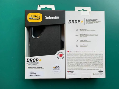 #ad OtterBox Defender Series Case For Samsung Galaxy S24 Ultra Black With Belt Clip $18.99