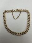 James Avery 14k Yellow Gold Double Curb Link Charm Bracelet 7.25” 8.7g