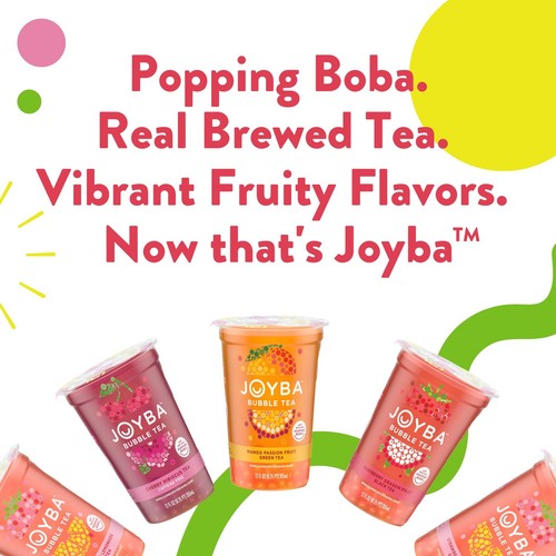 Bubble Tea Lampone Drago Frutta Tè Nero con Popping Boba, Confezione da 6, 12 fl... - Foto 6 di 6