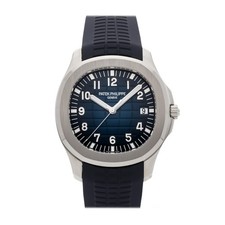 Patek Philippe Aquanaut White Gold Auto 42mm Blue Rubber Strap Watch 5168G-001