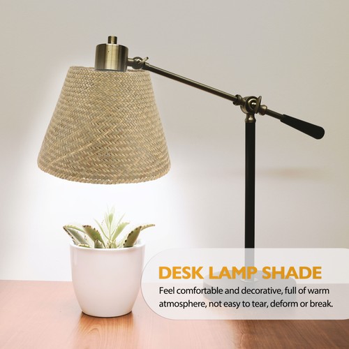 Bamboo Metal Lampshade Woven Seagrass Li Small Shades for Table Vintage - Picture 10 of 12