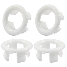 Hordion 4 Pcs Sink Overflow Ring Round Hole Trim, White Bathroom