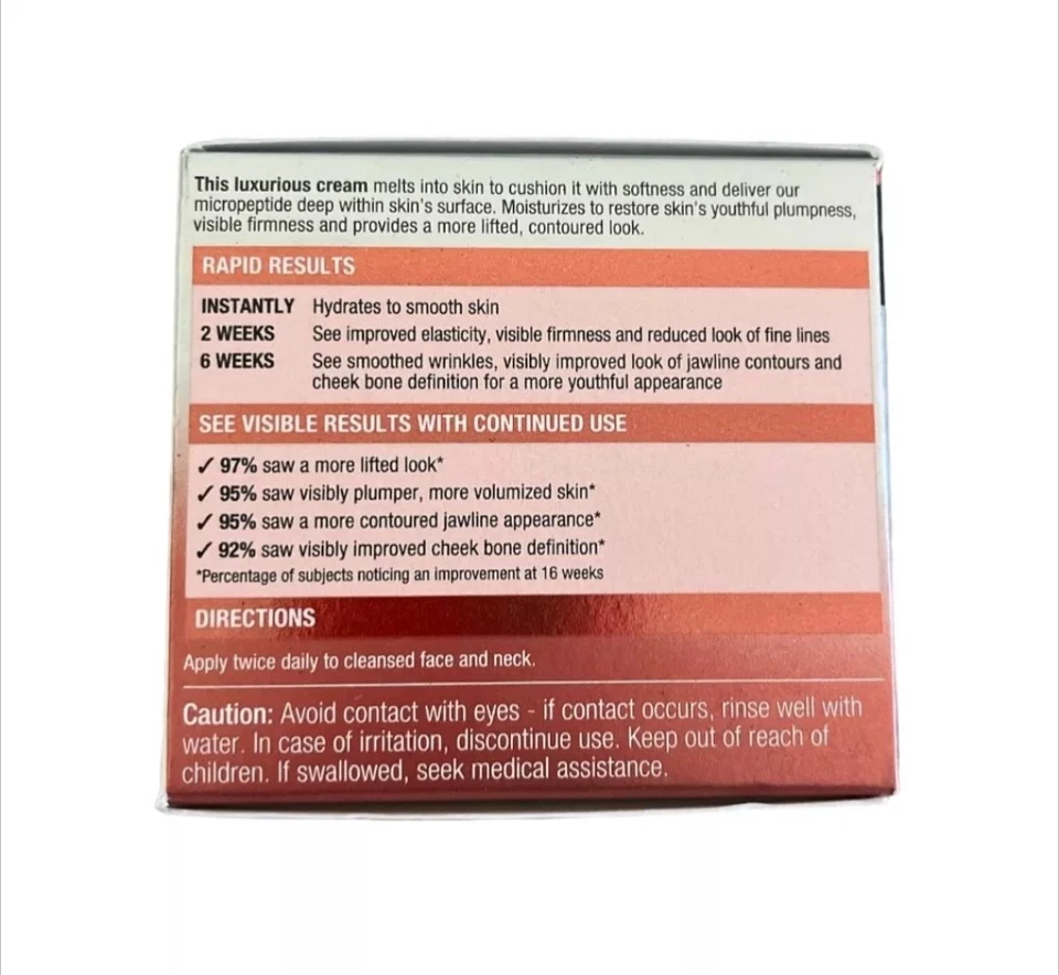 Neutrogena Crema Reafirmante Rápida Péptido Levantamiento de Contorno 1.7 OZ Nueva en Caja Foto 2 de 4