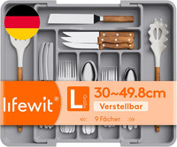 Lifewit Besteckkasten FüR Schubladen, Verstellbarer Kunststoff Organizer KüChe T